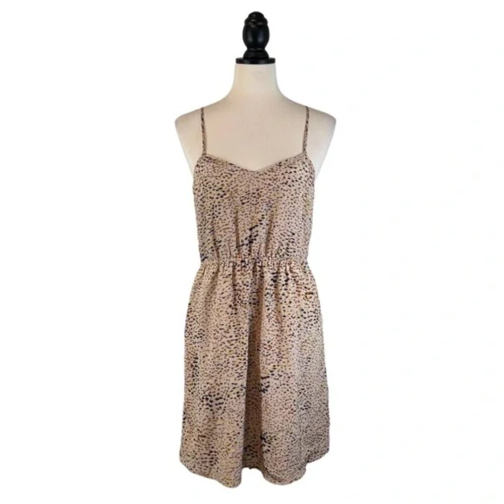 Broadway & Broome Silk Dress Tan Spaghetti Strap w/ Pockets, Size 4